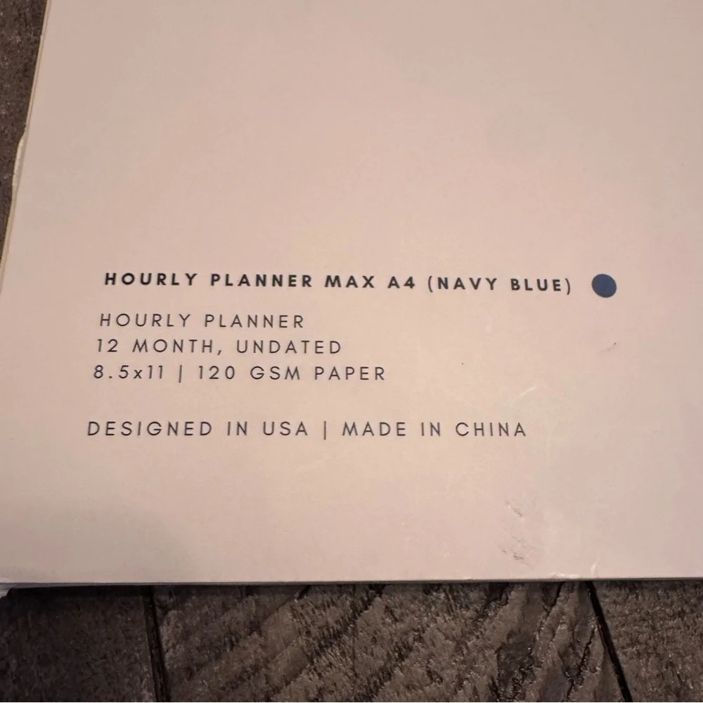 Productivity Store Hourly Planner Max A4 Navy Blue Notebook‎ Book Stickers New